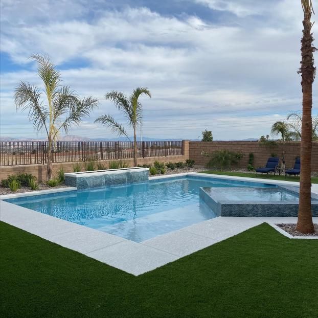 A recent pool construction job in the Las Vegas, NV area